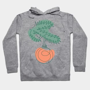 Outline Christmas tree branch with ball decoration and shapes Hoodie